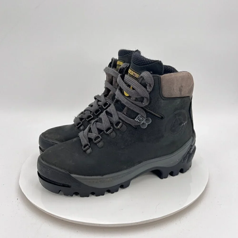 La Sportiva Men Size EU 38.5 US 6.5 Black Leather Mountaineering Hiking Boot